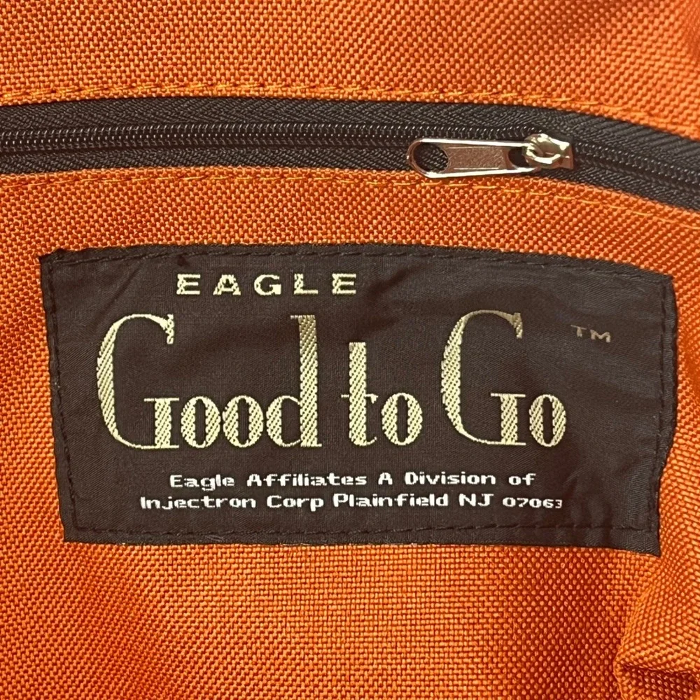 Eagle Good to Go Orange Travel Shoulder Bag Crochet Knitting Pockets Crafting